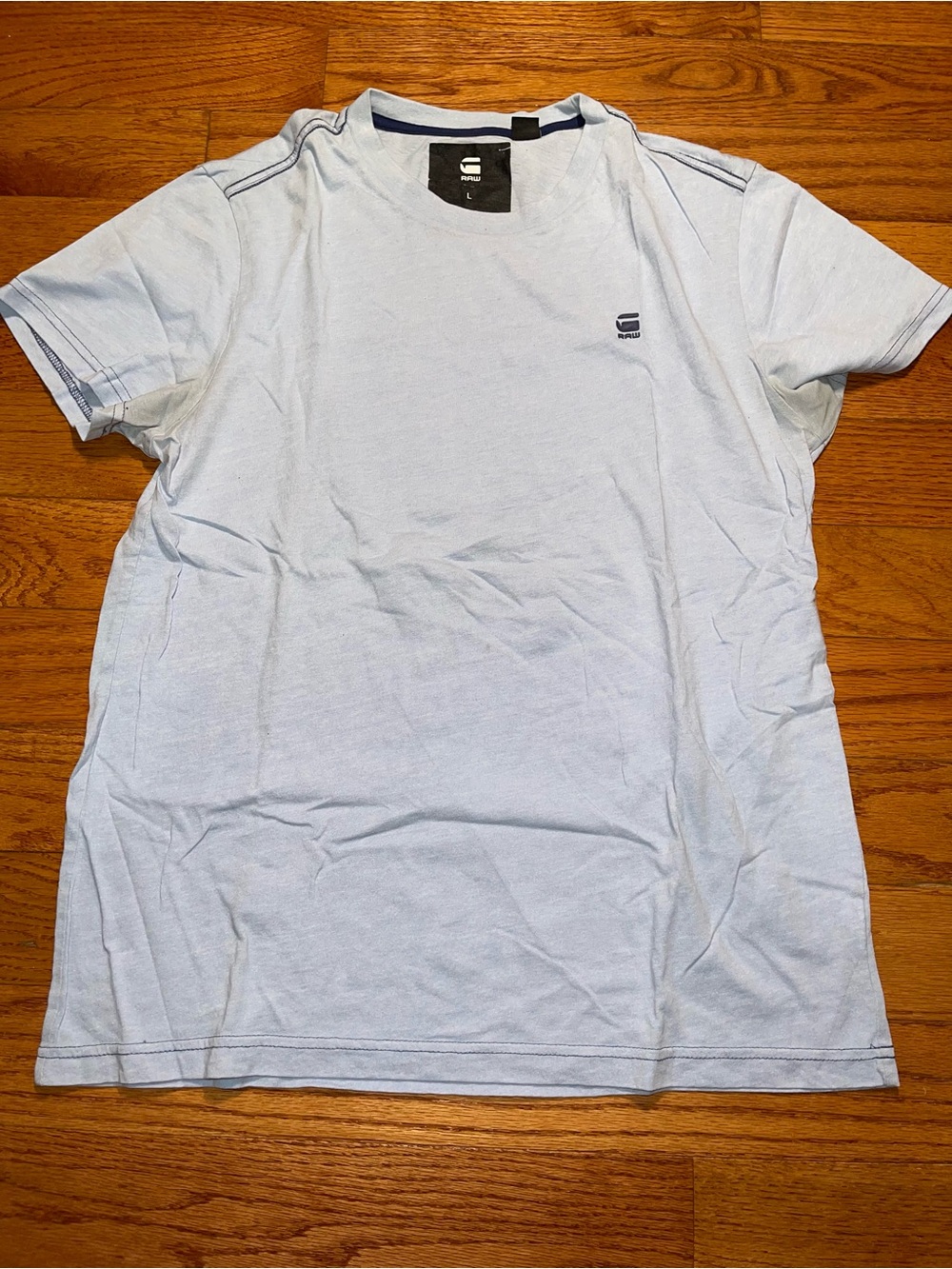 G-Star Light Blue Crew Neck Men's T-Shirt size large